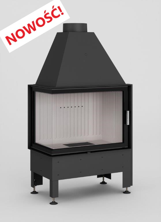 Zestaw kominek powietrzny stalowy KRATKI LUCY Prawy BLACK 14 kW Ø 200 z akcesoriami Volcano 2LT S - Zestaw kominek powietrzny stalowy KRATKI LUCY Prawy BLACK 14 kW Ø 200 z akcesoriami